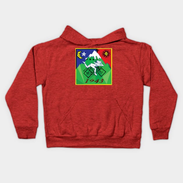 Hofmann 1943 Bicycle LSD Kids Hoodie by portraiteam